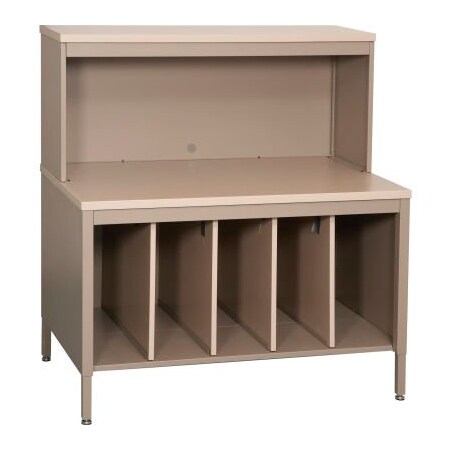 Datum Filing Systems Mail Master Station 2, Regal Cherry Laminate Top Medium Gray Finish STATION 2-L20-T23